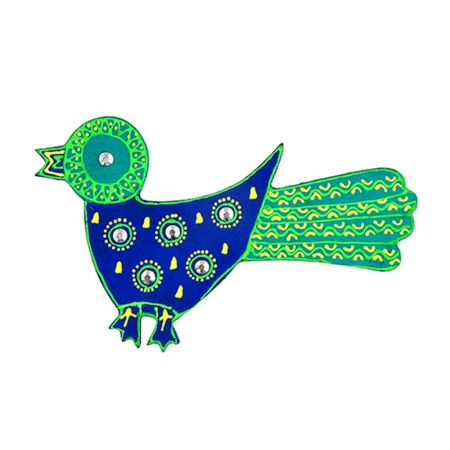 Handcrafted Folk Bird Wooden Fridge Magnet Kitchen Decor